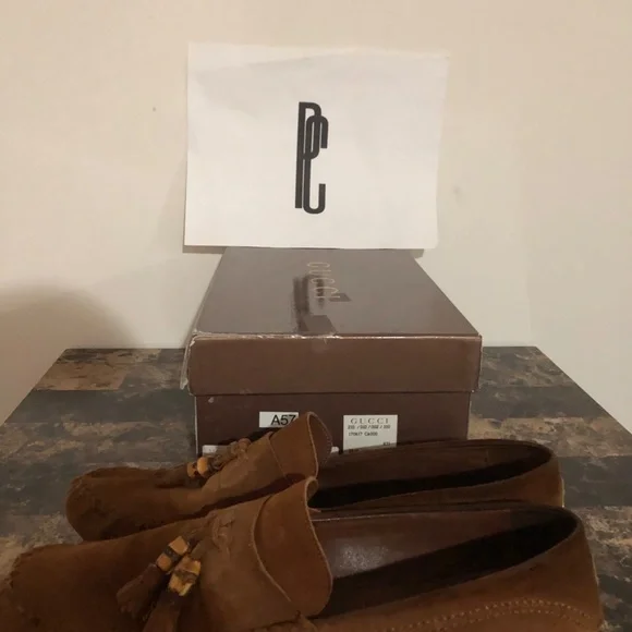 Gucci Moca Pelle S Gomma Suede Cudu Moccasin Loafers - Picture 3 of 10